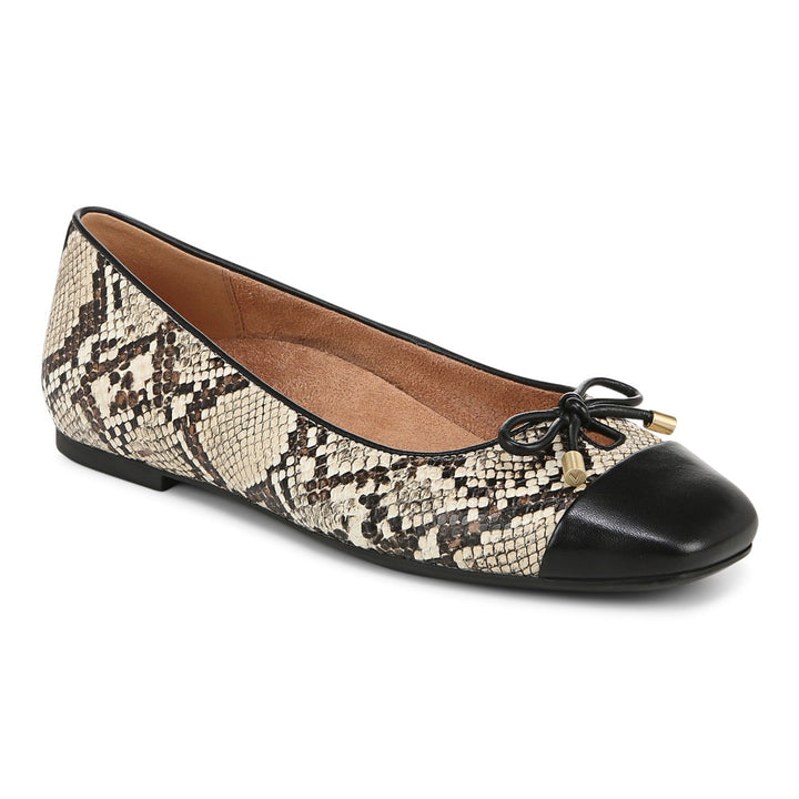 Klara / Ivory Leather Snake Print